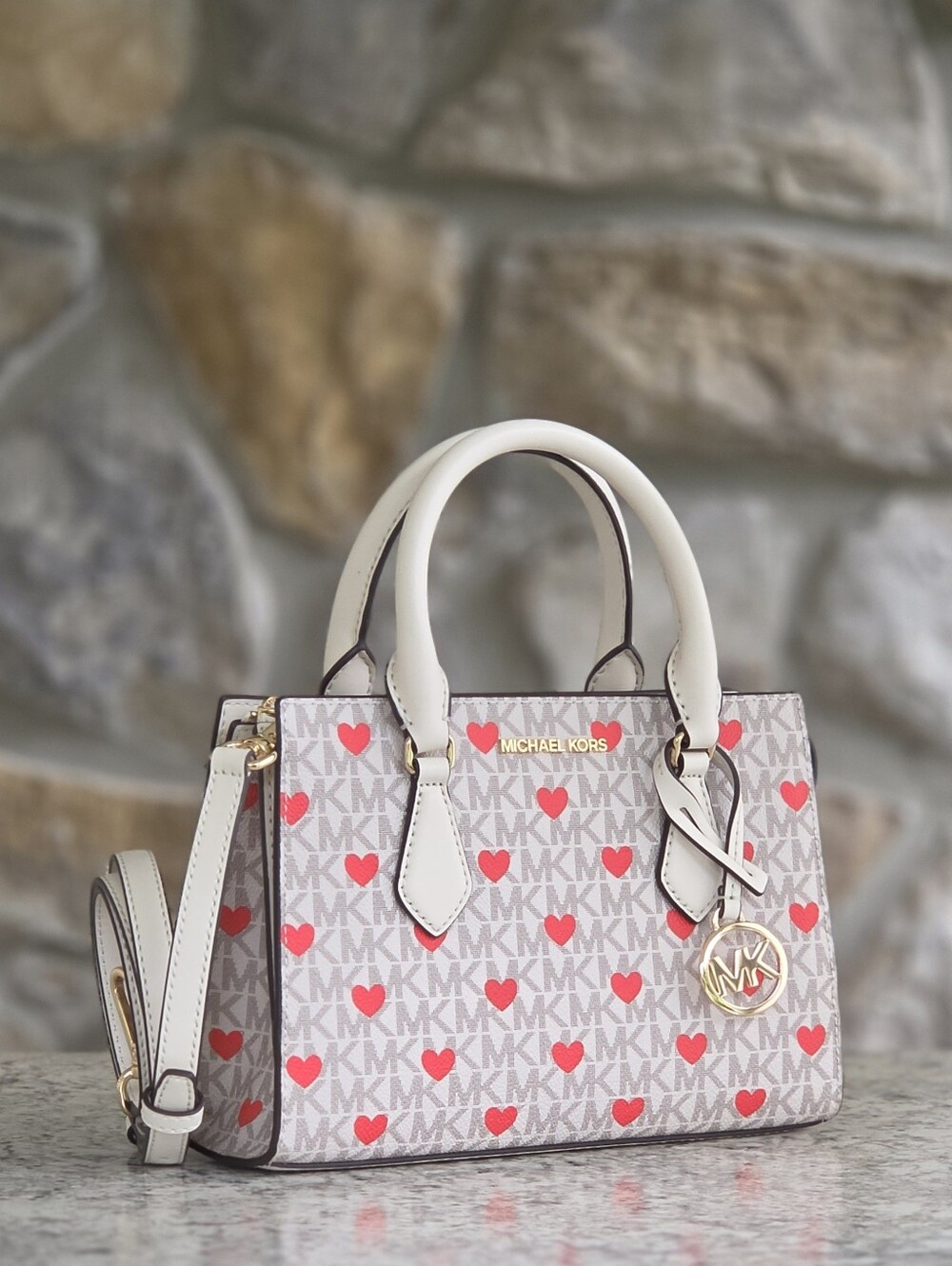 Michael Kors Sheila Logo Hearts Small Crossbody